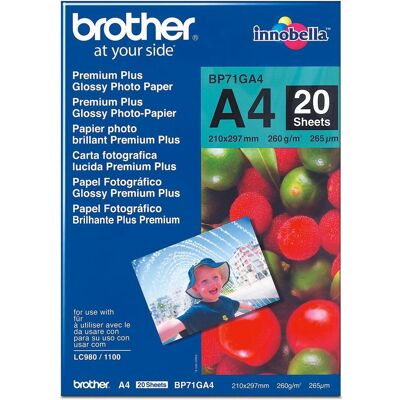 Brother Bp-71ga4 (260 g/m², A4, 20 Stk.), Fotopapier, Weiss Brother Bp-71ga4 (260 g/m², A4, 20 Stk.), Fotopapier, Weiss