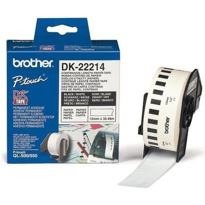 Brother Etikettenrolle, DK-22214 DirectLabel Etiketten weiss 12mm x 3048m Weiss (12 mm) Brother Etikettenrolle, DK-22214 DirectLabel Etiketten weiss 12mm x 3048m Weiss (12 mm)