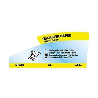 Logo Transferpapier zum Aufbügeln, weisses T-Shirt-Papier, weiss, A4, 5 Blatt, Inkjet, L (15019) (A4, 5 Stk.), Fotopapier, Weiss Logo Transferpapier zum Aufbügeln, weisses T-Shirt-Papier, weiss, A4, 5 Blatt, Inkjet, L (15019) (A4, 5 Stk.), Fotopapier, Weiss