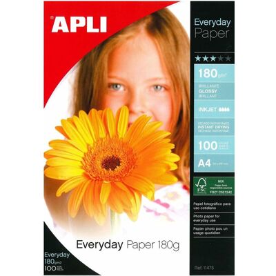 Agipa Foto-Papier everyday, DIN A4, 180 g/qm, hochgl„nzend (180 g/m², A4, 100 Stk.), Fotopapier, Weiss Agipa Foto-Papier everyday, DIN A4, 180 g/qm, hochgl„nzend (180 g/m², A4, 100 Stk.), Fotopapier, Weiss