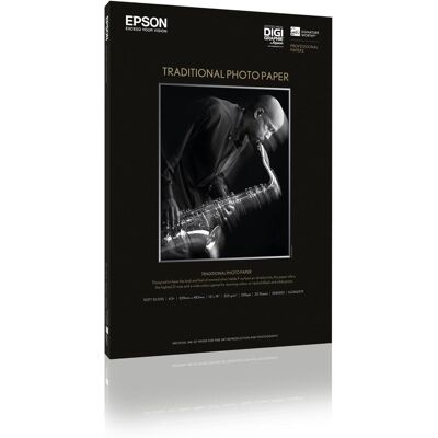 Epson Traditional Foto Papier, A2, 330g/m², 25 Blatt (330 g/m², A2, 25 Stk.), Fotopapier, Weiss Epson Traditional Foto Papier, A2, 330g/m², 25 Blatt (330 g/m², A2, 25 Stk.), Fotopapier, Weiss