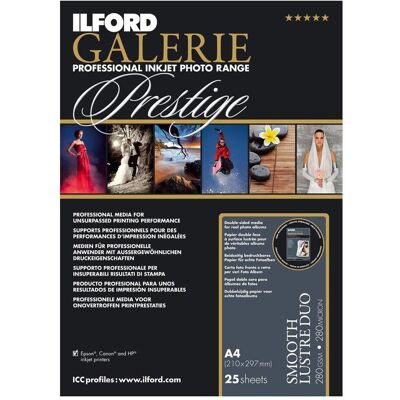 Ilford Galerie Semigloss Duo 250g A3+ 25 Blatt (250 g/m², A3+, 25 Stk.), Fotopapier, Weiss Ilford Galerie Semigloss Duo 250g A3+ 25 Blatt (250 g/m², A3+, 25 Stk.), Fotopapier, Weiss