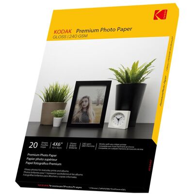 Kodak 5740-095 A6 Super-Glanz Fotopapier (240 g/m², A6, 20 Stk.), Fotopapier, Weiss Kodak 5740-095 A6 Super-Glanz Fotopapier (240 g/m², A6, 20 Stk.), Fotopapier, Weiss