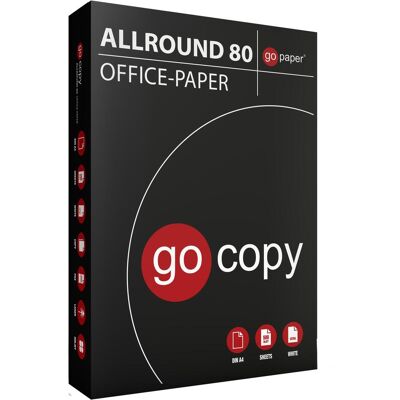 Go paper, Kopierpapier, go copy Kopierpapier allround80 701-34510 A4 75g ws 500 Bl/Pack. (A4, 500 Blätter, 75 g/m²) Go paper, Kopierpapier, go copy Kopierpapier allround80 701-34510 A4 75g ws 500 Bl/Pack. (A4, 500 Blätter, 75 g/m²)