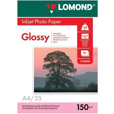 Lomond Photo Inkjet Paper Glossy 150 g/m2 A4, 25 sheets (150 g/m², A4, 25 Stk.), Fotopapier, Weiss Lomond Photo Inkjet Paper Glossy 150 g/m2 A4, 25 sheets (150 g/m², A4, 25 Stk.), Fotopapier, Weiss