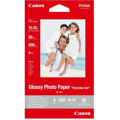 Canon Gp-501 (200 g/m², 10 x 15 cm, 50 Stk.), Fotopapier, Weiss Canon Gp-501 (200 g/m², 10 x 15 cm, 50 Stk.), Fotopapier, Weiss