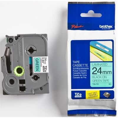 Brother Beschriftungsband, TZE-751, 24 mm, grün (2.40 cm, Grün) Brother Beschriftungsband, TZE-751, 24 mm, grün (2.40 cm, Grün)