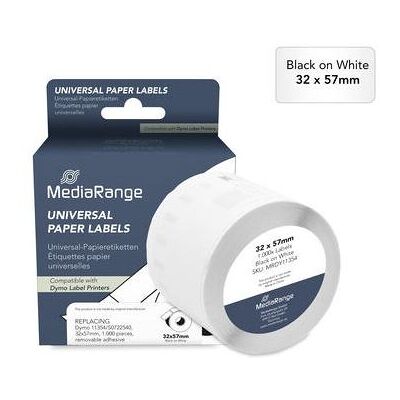 MediaRange, Etiketten, Papieretiketten Dymo 11354/S0722540 32x57mm 1000S MediaRange, Etiketten, Papieretiketten Dymo 11354/S0722540 32x57mm 1000S