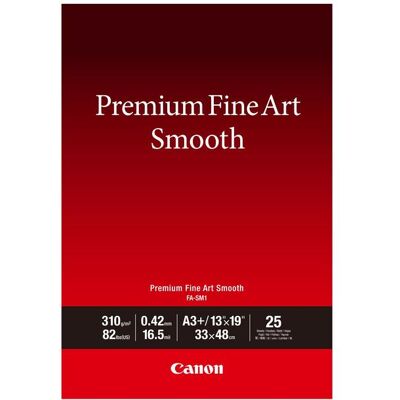 Canon Premium Paper 310g FASM1A3+ Fine Art Smooth Blatt (310 g/m², A3+, 25 Stk.), Fotopapier, Weiss Canon Premium Paper 310g FASM1A3+ Fine Art Smooth Blatt (310 g/m², A3+, 25 Stk.), Fotopapier, Weiss