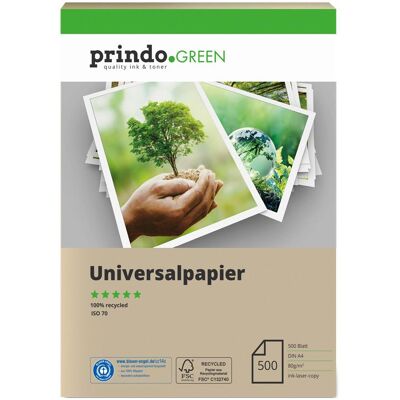 Prindo, Kopierpapier, Prindo A4 Recycling Universalpapier 500 Blatt rauchweiß (A4, 500 Blätter, 80 g/m²) Prindo, Kopierpapier, Prindo A4 Recycling Universalpapier 500 Blatt rauchweiß (A4, 500 Blätter, 80 g/m²)