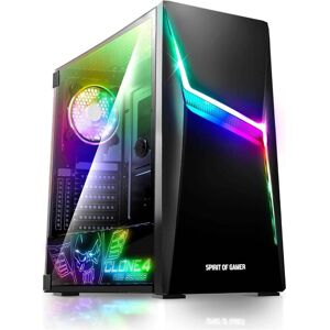 Spirit Of Gamer Boitier ATX 8902RA CLONE 4 (ATX, mATX, Mini-ITX), PC Gehäuse, Schwarz Spirit Of Gamer Boitier ATX 8902RA CLONE 4 (ATX, mATX, Mini-ITX), PC Gehäuse, Schwarz