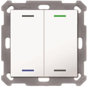 MDT BE-TAL55T2.01 Taster Light 55 2fach RGB-W Temp.sensor Reinweiss gl. Neutral, Schalter + Taster, Weiss MDT BE-TAL55T2.01 Taster Light 55 2fach RGB-W Temp.sensor Reinweiss gl. Neutral, Schalter + Taster, Weiss