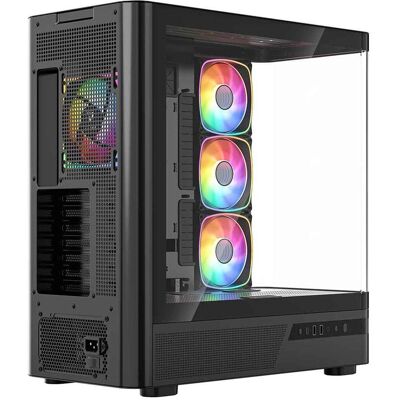 Modecom Obudowa Volcano Aq 200 Argb Midi Czarna (ATX, mATX, Mini-ITX), PC Gehäuse, Schwarz Modecom Obudowa Volcano Aq 200 Argb Midi Czarna (ATX, mATX, Mini-ITX), PC Gehäuse, Schwarz
