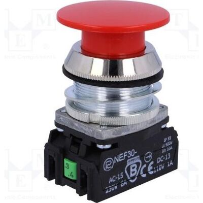 Romet Lenkradknopf 30mm Federrückzug 1Z 1R rot - W0-NEF30-D XY C, Schalter + Taster, Rot Romet Lenkradknopf 30mm Federrückzug 1Z 1R rot - W0-NEF30-D XY C, Schalter + Taster, Rot