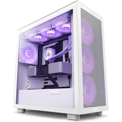 NZXT H7 Flow RGB (ATX, Micro-ITX, Mini-ITX), PC Gehäuse, Weiss NZXT H7 Flow RGB (ATX, Micro-ITX, Mini-ITX), PC Gehäuse, Weiss
