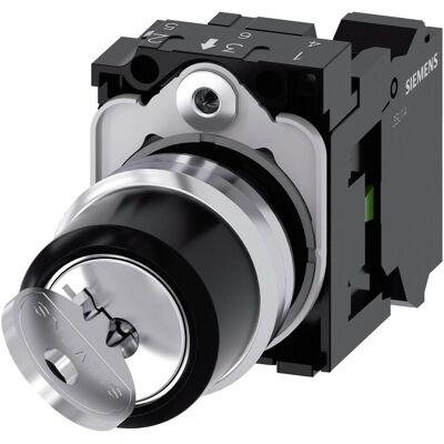 Siemens Wahlschalter 2stuf rast Schlüssel Ř22mm 3SU1150-4BF11-3BA0, Schalter + Taster, Silber Siemens Wahlschalter 2stuf rast Schlüssel Ř22mm 3SU1150-4BF11-3BA0, Schalter + Taster, Silber