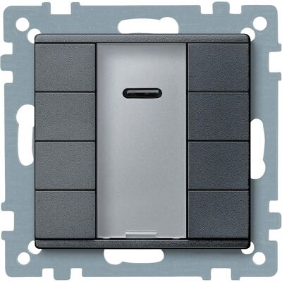 Schneider Taster 4fach plus mit IR-Empfänger, anthrazit, System M MTN627914, Schalter + Taster, Grau Schneider Taster 4fach plus mit IR-Empfänger, anthrazit, System M MTN627914, Schalter + Taster, Grau