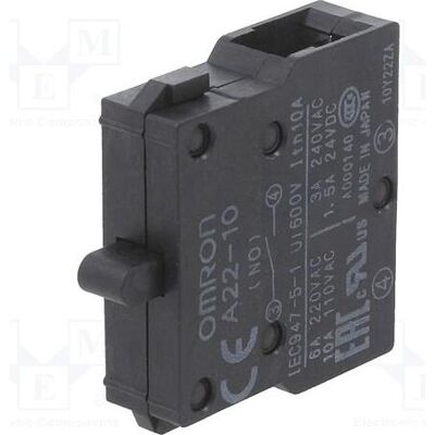 Omron Schalterblock, 1 Schliesser, 10A, Schalter + Taster Omron Schalterblock, 1 Schliesser, 10A, Schalter + Taster