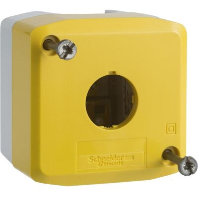 Schneider Electric 1 Drucktaster-Gehäuse, leer, ohne Gitter, Pin und Kabelschuh, Schalter + Taster, Gelb Schneider Electric 1 Drucktaster-Gehäuse, leer, ohne Gitter, Pin und Kabelschuh, Schalter + Taster, Gelb