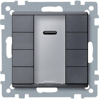 Schneider Taster 4fach plus mit IR-Empfänger, anthrazit, System M MTN627914, Schalter + Taster, Grau Schneider Taster 4fach plus mit IR-Empfänger, anthrazit, System M MTN627914, Schalter + Taster, Grau