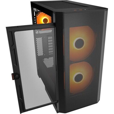Cougar Gehäuse Midi-Tower Airface FLO, ARGB, Schwarz (ATX, mATX, Mini-ITX), PC Gehäuse, Schwarz Cougar Gehäuse Midi-Tower Airface FLO, ARGB, Schwarz (ATX, mATX, Mini-ITX), PC Gehäuse, Schwarz