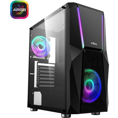 nJoy Fort RGB Glas ATX MicroATX Midi Tower - Computergehäuse nJoy Fort RGB Glas ATX MicroATX Midi Tower - Computergehäuse