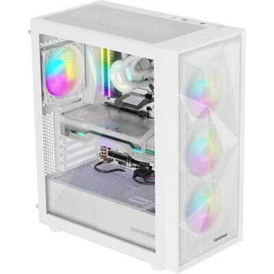 Genesis Obudowa Diaxid 605 ARGB biała (NPC-2173) (ATX, mATX, Mini-ATX), PC Gehäuse, Weiss Genesis Obudowa Diaxid 605 ARGB biała (NPC-2173) (ATX, mATX, Mini-ATX), PC Gehäuse, Weiss