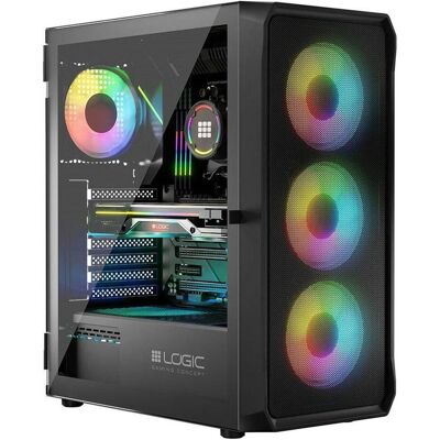 Logic PORTOS ARGB MIDI USB-3.0-Gehäuse schwarz (ATX, mATX), PC Gehäuse, Schwarz Logic PORTOS ARGB MIDI USB-3.0-Gehäuse schwarz (ATX, mATX), PC Gehäuse, Schwarz