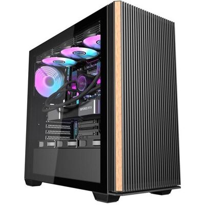 Darkflash Tech Darkflash DS900WS computer case (black) + 4 fans (ATX, ITX, Mini-ATX), PC Gehäuse, Schwarz Darkflash Tech Darkflash DS900WS computer case (black) + 4 fans (ATX, ITX, Mini-ATX), PC Gehäuse, Schwarz