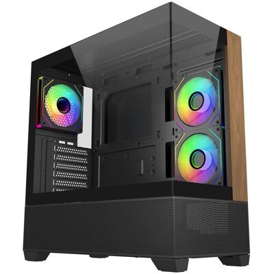 Cooler Master CoolerMaster Geh Elite 690 Wood Black (ATX, ITX, mATX), PC Gehäuse, Schwarz Cooler Master CoolerMaster Geh Elite 690 Wood Black (ATX, ITX, mATX), PC Gehäuse, Schwarz