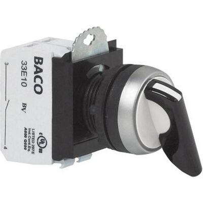 Baco Drehschalter 600 V 10 A mit langem Knebel, Schalter + Taster, Schwarz Baco Drehschalter 600 V 10 A mit langem Knebel, Schalter + Taster, Schwarz