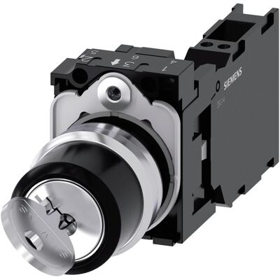 Siemens Wahlschalter 2stuf rast Schlüssel Ř22mm 3SU1150-4BF11-3FA0, Schalter + Taster, Silber Siemens Wahlschalter 2stuf rast Schlüssel Ř22mm 3SU1150-4BF11-3FA0, Schalter + Taster, Silber