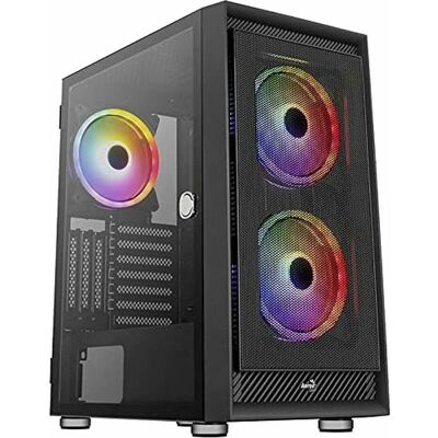 Aerocool housing PGS GRAPHITE-G-BK-v2 FRGB housing black (ATX, mATX, Mini-ITX), PC Gehäuse, Schwarz Aerocool housing PGS GRAPHITE-G-BK-v2 FRGB housing black (ATX, mATX, Mini-ITX), PC Gehäuse, Schwarz