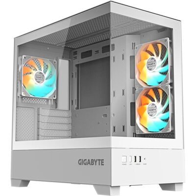 Gigabyte case GB-C201PI - Mid tower - 2xUSB 3.0 - 3x 120mm ARGB Fan - white (mATX, Mini-ITX), PC Gehäuse, Weiss Gigabyte case GB-C201PI - Mid tower - 2xUSB 3.0 - 3x 120mm ARGB Fan - white (mATX, Mini-ITX), PC Gehäuse, Weiss