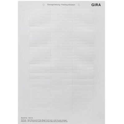 Gira 145500 Beschriftungsbogen - Etiketten für Taster & Schalter Gira 145500 Beschriftungsbogen - Etiketten für Taster & Schalter
