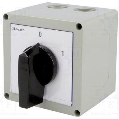Lovato Schalter: Nocken- Stab.Pos: 2 40A 0-1 im Gehäuse Pole: 3 Pos: 2, Schalter + Taster Lovato Schalter: Nocken- Stab.Pos: 2 40A 0-1 im Gehäuse Pole: 3 Pos: 2, Schalter + Taster