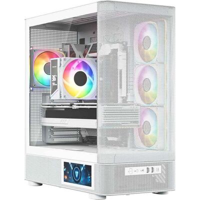Modecom Obudowa Volcano Aq 400 Argb Midi Biała (ATX, mATX, Mini-ITX), PC Gehäuse, Weiss Modecom Obudowa Volcano Aq 400 Argb Midi Biała (ATX, mATX, Mini-ITX), PC Gehäuse, Weiss