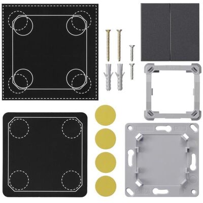 Gira 823228, Schalter + Taster, Grau Gira 823228, Schalter + Taster, Grau