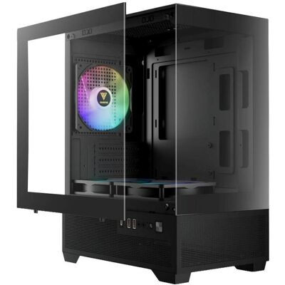 Gamdias Boitier Mini Tour Micro ATX Aura GC9M Elite RGB avec panneaux vitrés (Noir) (mATX, Mini-ITX), PC Gehäuse, Schwarz Gamdias Boitier Mini Tour Micro ATX Aura GC9M Elite RGB avec panneaux vitrés (Noir) (mATX, Mini-ITX), PC Gehäuse, Schwarz