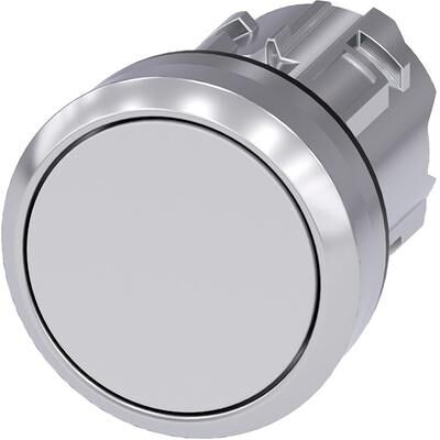 Siemens Pushbutton, 22mm, round, metal, white, Schalter + Taster, Weiss Siemens Pushbutton, 22mm, round, metal, white, Schalter + Taster, Weiss