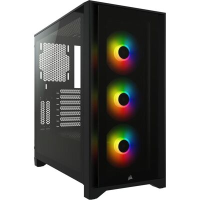 Corsair iCUE 4000X (ATX, E-ATX, mATX, Mini-ITX), PC Gehäuse, Schwarz Corsair iCUE 4000X (ATX, E-ATX, mATX, Mini-ITX), PC Gehäuse, Schwarz