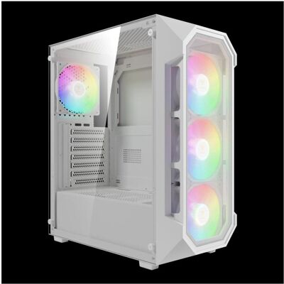 Gamdias Boitier Moyen Tour ATX Aura GC1 Elite RGB avec panneau vitré (Blanc) (ATX), PC Gehäuse, Weiss Gamdias Boitier Moyen Tour ATX Aura GC1 Elite RGB avec panneau vitré (Blanc) (ATX), PC Gehäuse, Weiss