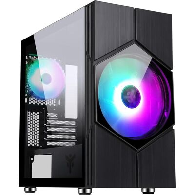 Itek Boitier Mini Tour Micro ATX Vortex RGB avec panneau vitré (Noir) (ITX, mATX), PC Gehäuse, Schwarz Itek Boitier Mini Tour Micro ATX Vortex RGB avec panneau vitré (Noir) (ITX, mATX), PC Gehäuse, Schwarz