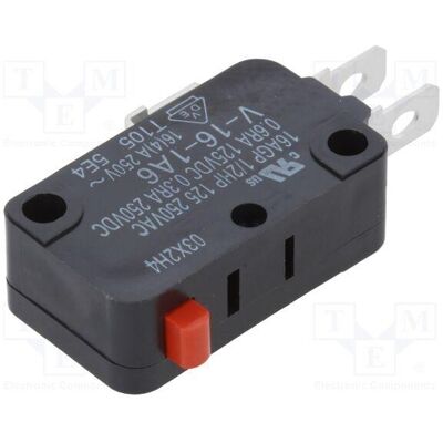 Omron Mikroschalter SNAP ACTION 16A/250VAC 0,3A/250VDC ohne Hebel, Schalter + Taster Omron Mikroschalter SNAP ACTION 16A/250VAC 0,3A/250VDC ohne Hebel, Schalter + Taster
