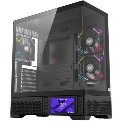 xyz Boitier Moyen Tour ATX Aurorax 100 Pro ARGB avec panneau vitré (Noir) (ATX, ITX, mATX), PC Gehäuse, Schwarz xyz Boitier Moyen Tour ATX Aurorax 100 Pro ARGB avec panneau vitré (Noir) (ATX, ITX, mATX), PC Gehäuse, Schwarz