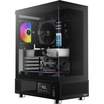 Gamdias Boitier Moyen Tour ATX Atlas E1 RGB avec panneaux vitrés (Noir) (ATX, mATX, Mini-ITX), PC Gehäuse, Schwarz Gamdias Boitier Moyen Tour ATX Atlas E1 RGB avec panneaux vitrés (Noir) (ATX, mATX, Mini-ITX), PC Gehäuse, Schwarz