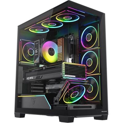 Modecom Obudowa Volcano Stellar Plus Argb Midi 8f Black (ATX, mATX, Mini-ITX), PC Gehäuse, Schwarz Modecom Obudowa Volcano Stellar Plus Argb Midi 8f Black (ATX, mATX, Mini-ITX), PC Gehäuse, Schwarz