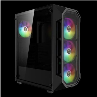 Gamdias Boitier Moyen Tour ATX Aura GC1 Elite RGB avec panneau vitré (Noir) (ATX, mATX, Mini-ITX), PC Gehäuse, Schwarz Gamdias Boitier Moyen Tour ATX Aura GC1 Elite RGB avec panneau vitré (Noir) (ATX, mATX, Mini-ITX), PC Gehäuse, Schwarz