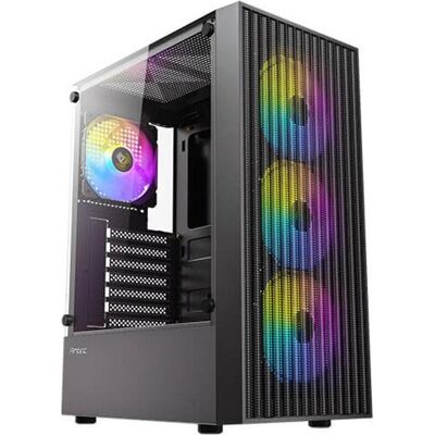 Antec Boitier Moyen Tour Atx Ax27 Elite RGB Avec Panneau Vitré (Noir) (ATX, ITX, mATX), PC Gehäuse, Schwarz Antec Boitier Moyen Tour Atx Ax27 Elite RGB Avec Panneau Vitré (Noir) (ATX, ITX, mATX), PC Gehäuse, Schwarz