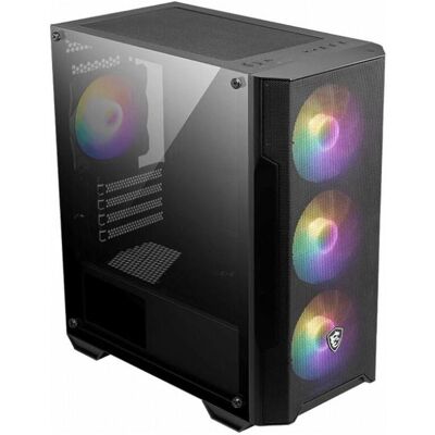 MSI Mag Forge M100A (mATX, Mini-ITX), PC Gehäuse, Schwarz, Transparent, Mehrfarbig MSI Mag Forge M100A (mATX, Mini-ITX), PC Gehäuse, Schwarz, Transparent, Mehrfarbig